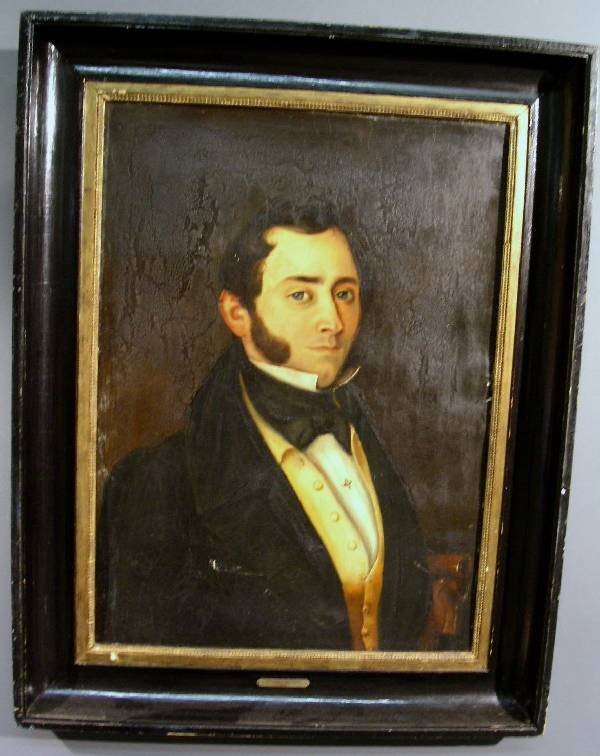 Continental oil portrait of a gentleman, 19th c.