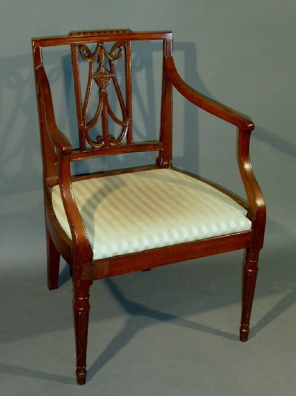 Philadelphia Sheraton mahogany armchair, c.1820.