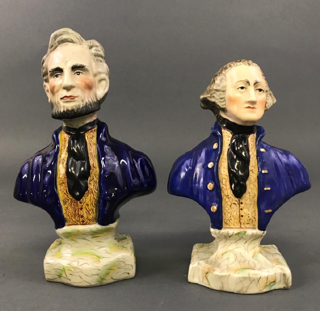 Staffordshire Busts of Washington & Lincoln (1 of 3)