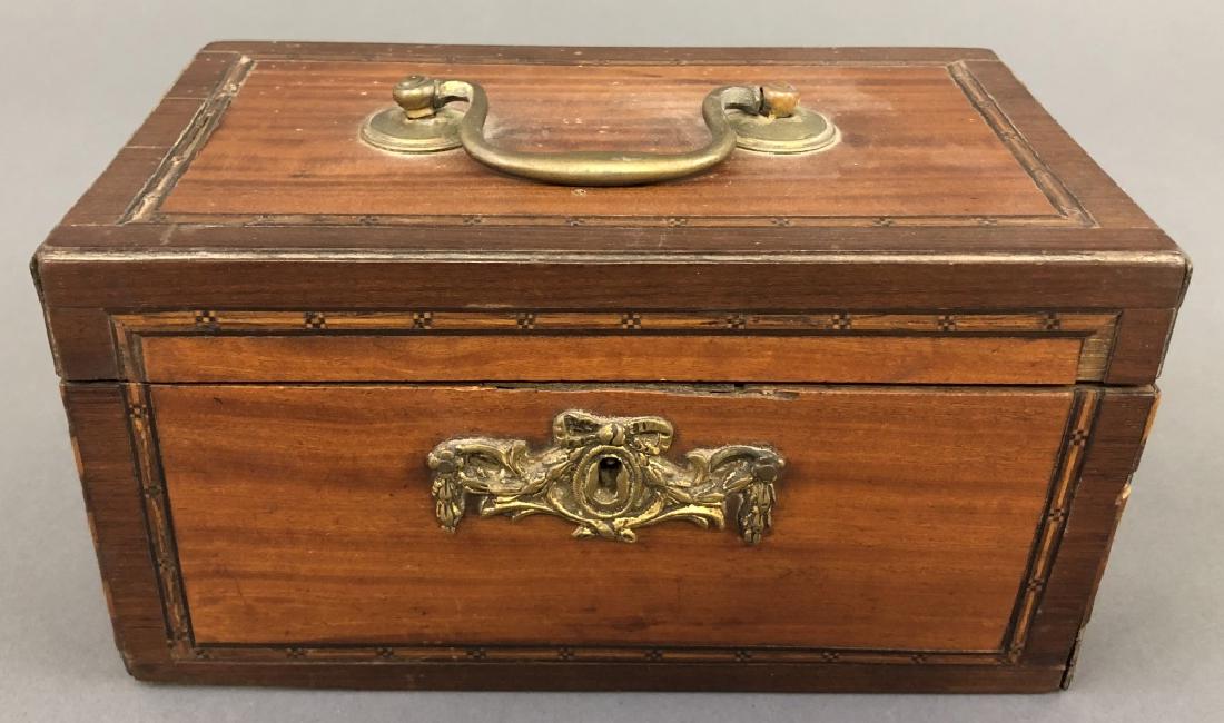 Georgian Satinwood Inlaid Tea Caddy (1 of 3)