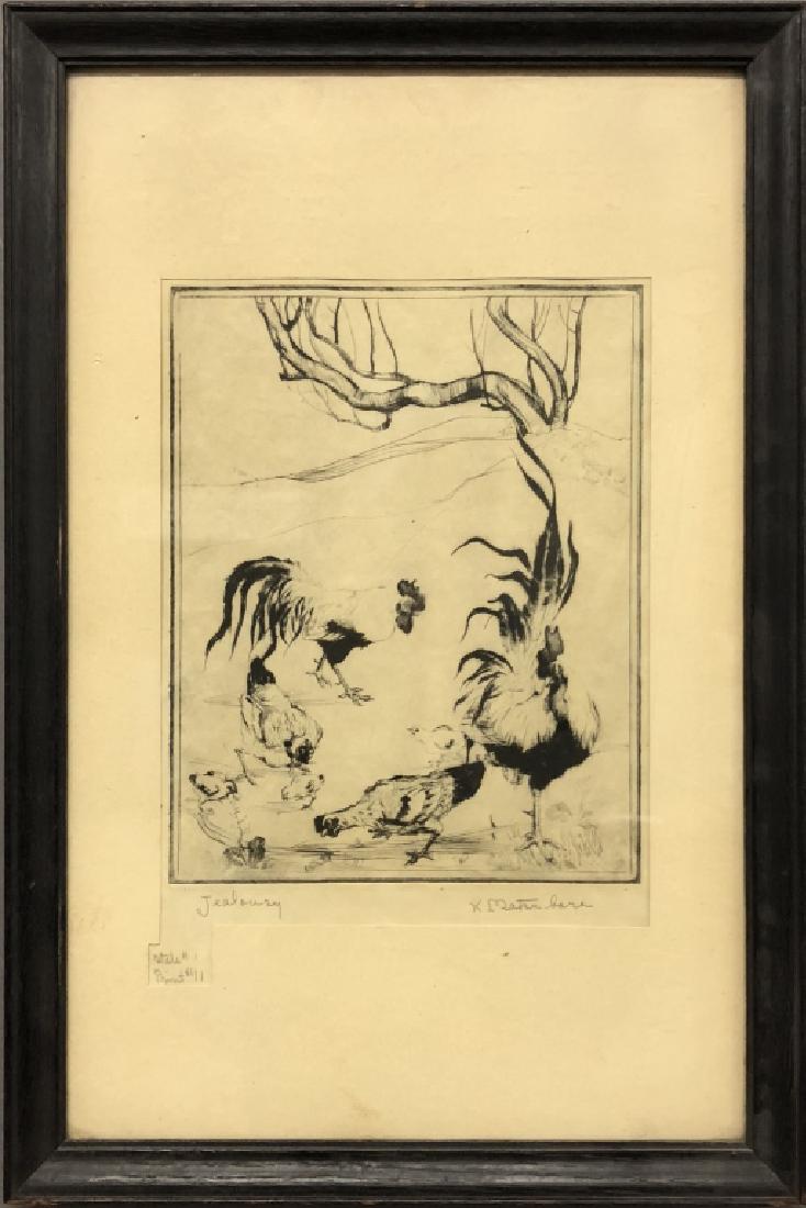 Kazuo Matsubara Signed Etching "Jealousy" (1 of 4)