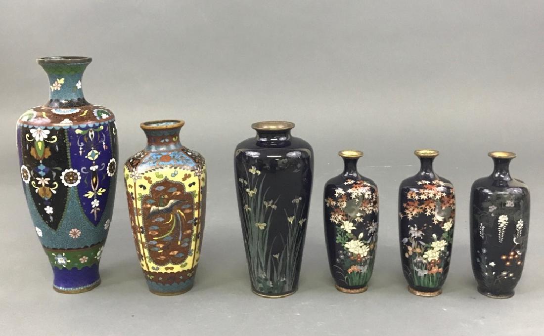 Six Cloisonne Vases (1 of 8)