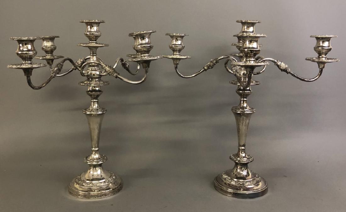 Large Pair of Silverplate on Copper Candelabra (1 of 5)