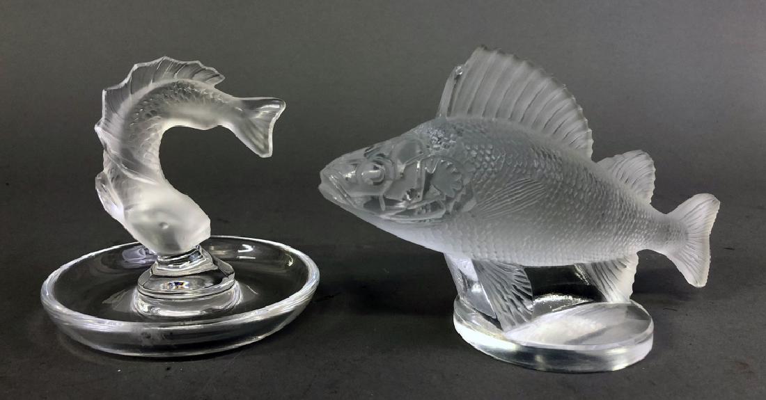 Lalique Fish Ring Holder and Perch Hood Ornament (1 of 6)