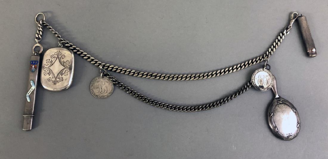 Victorian Sterling Silver and Metal Chatelaine (1 of 8)