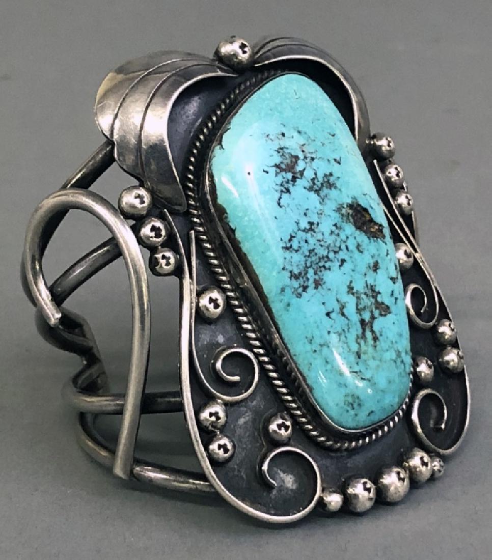 Southwestern American Turquoise & Silver Bracelet (1 of 8)