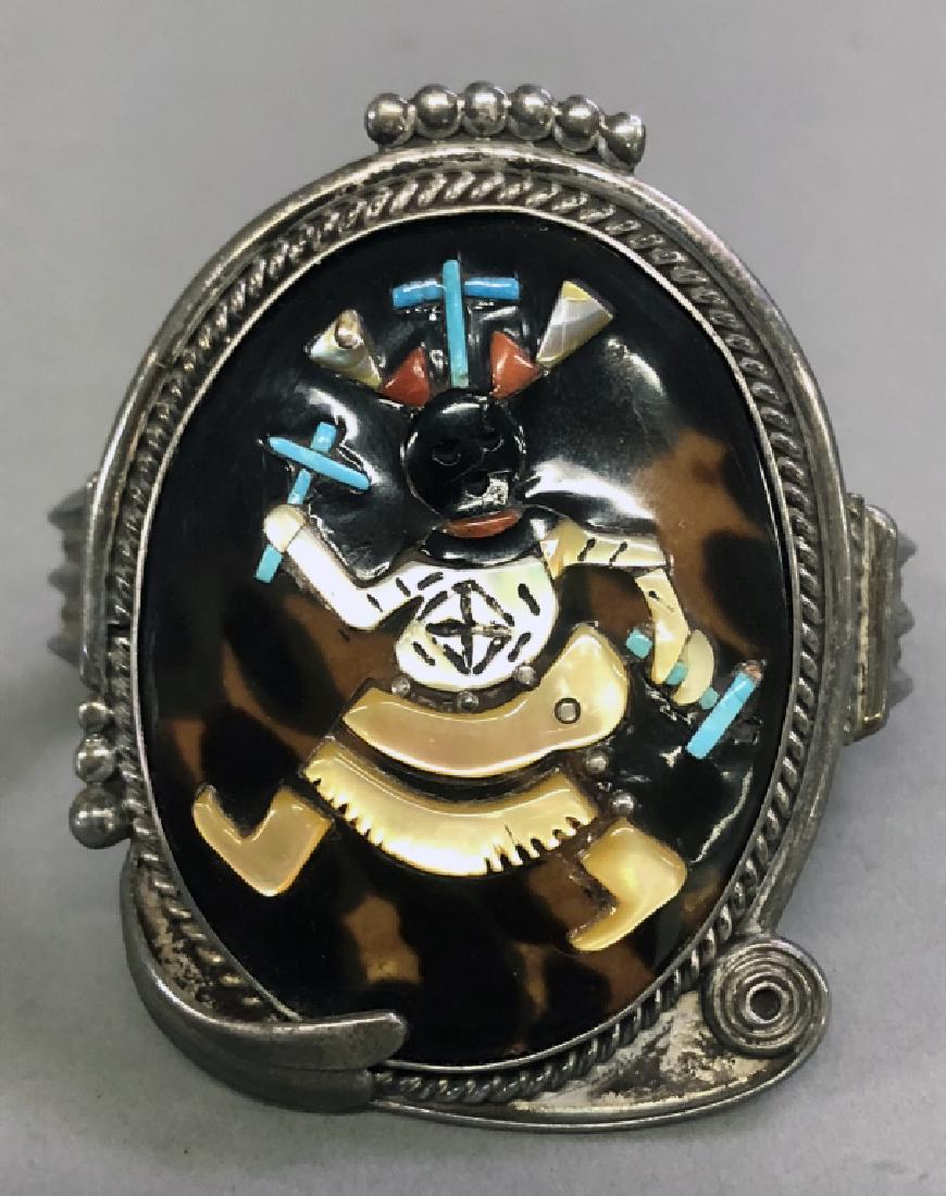 Pinto Zuni Mosaic Inlay & Silver Cuff Bracelet (1 of 7)