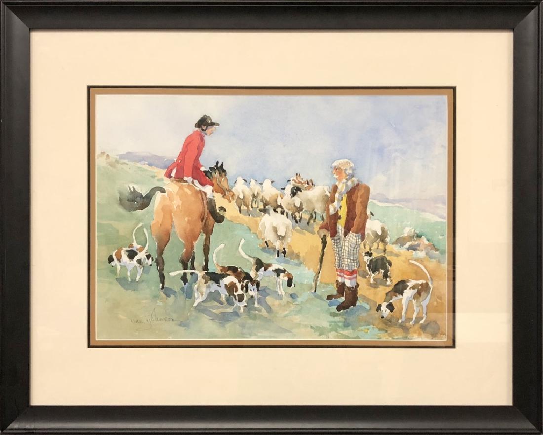 Mimi Barclay Johnson Watercolor of Fox Hunter (1 of 4)