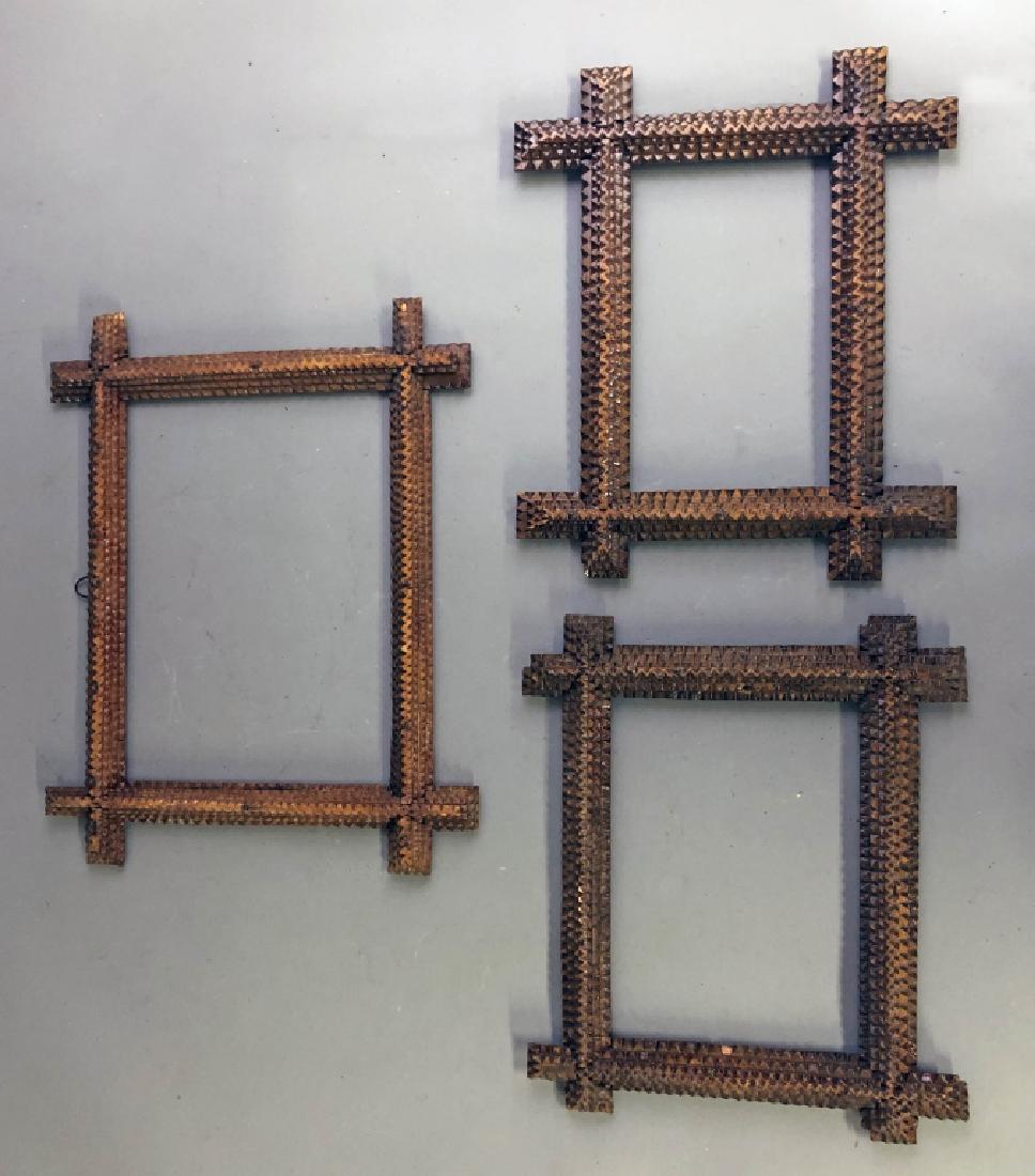 Three Chip Carved Tramp Art Frames (1 of 1)