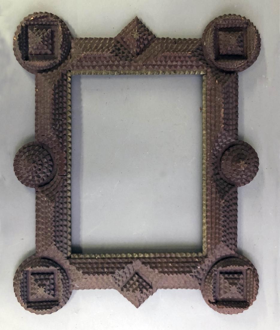 Tramp Art Brown Painted Frame (1 of 2)