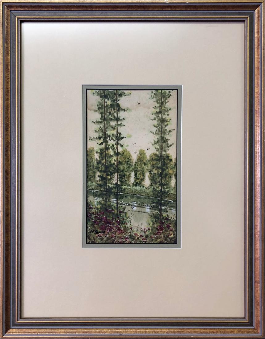 J.F. Cronin Signed Watercolor of Trees and a Creek (1 of 3)