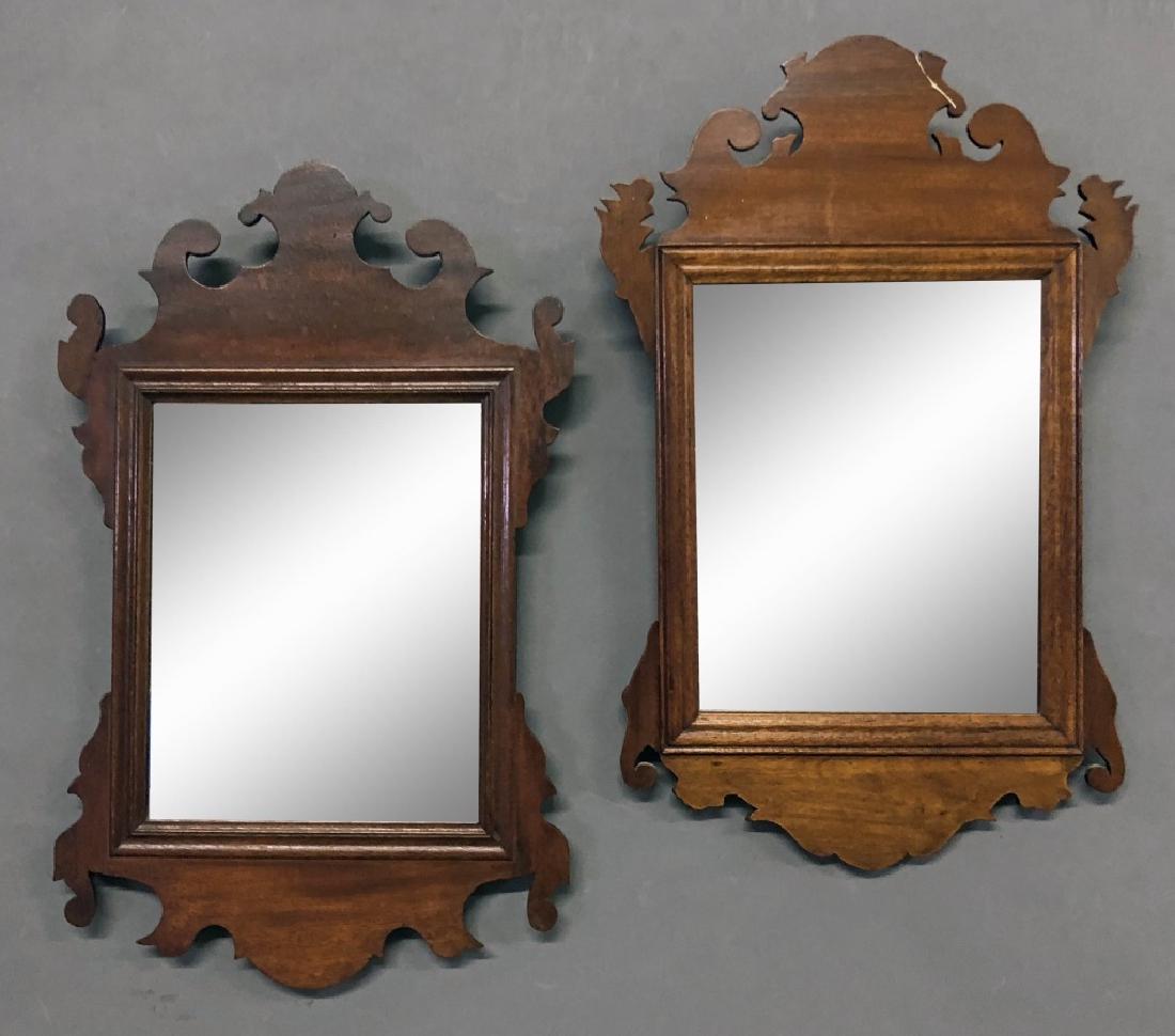 Two Small Chippendale Style Mahogany Mirrors (1 of 1)