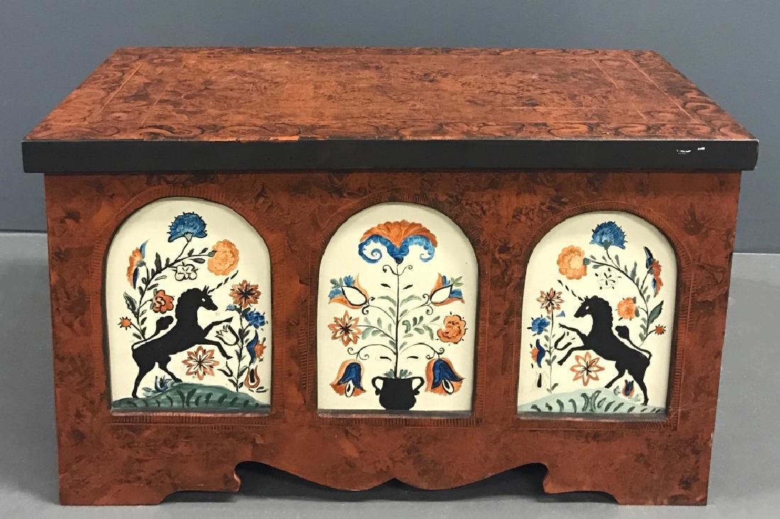 Contemporary Painted Unicorn Dower Chest (1 of 2)