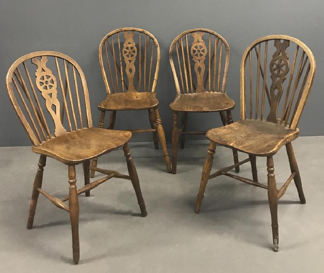 Four English Oak Windsor Side Chairs (1 of 1)