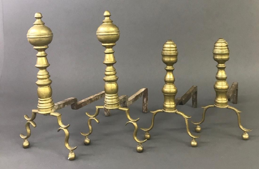 Two Pair of Brass Andirons (1 of 2)
