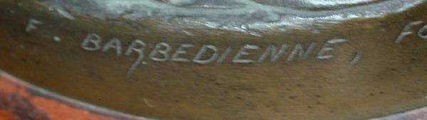 Bronze figure of a woman signed "F. Boredienne, F - 2