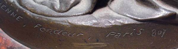 Bronze figure of a woman signed "F. Boredienne, F - 3