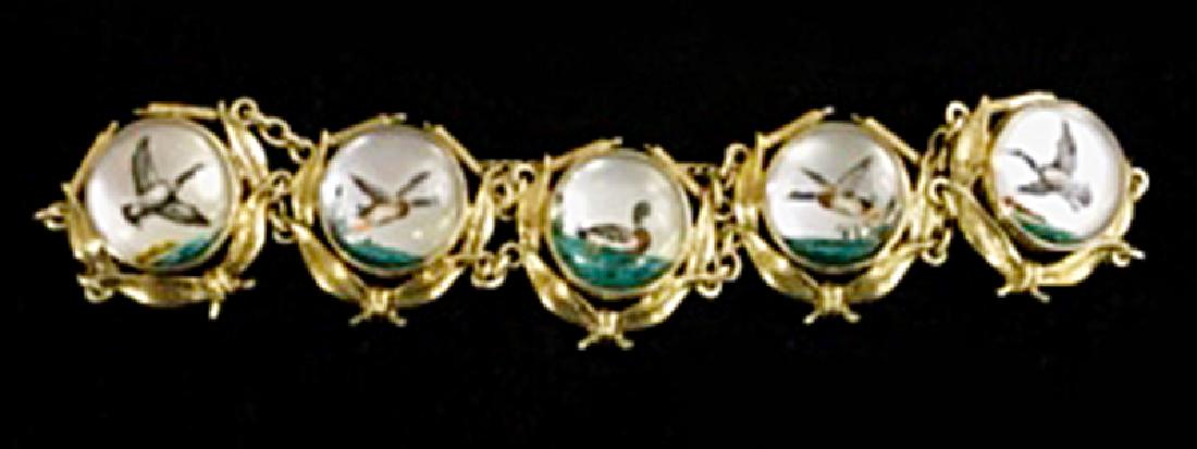14 Karat Intaglio Cut Crystal Bracelet: 14 Karat Intaglio cut crystal bracelet, approx 3 1/2" dia W.A.I. does not accept credit card payment on jewelry.