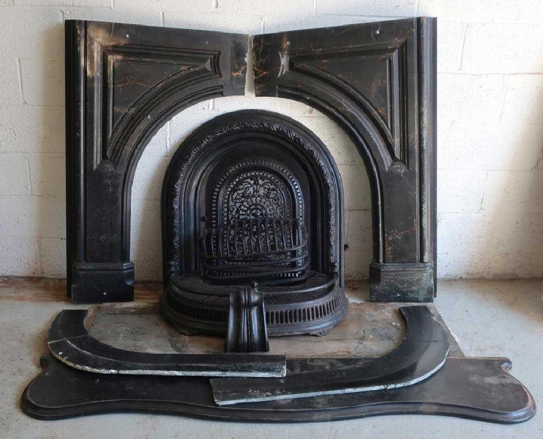 Victorian Slate And Cast Iron Fireplace
