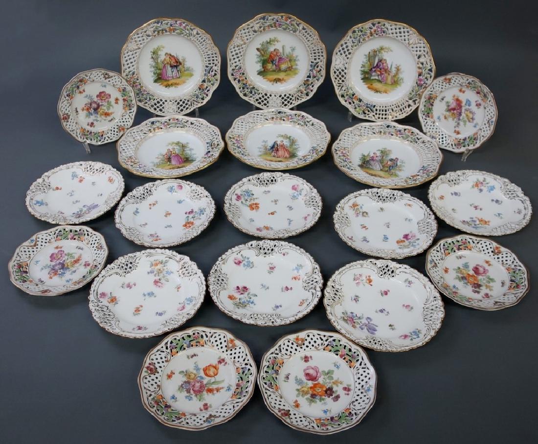 Grouping of Porcelain with Six Dresden Plates (1 of 2)