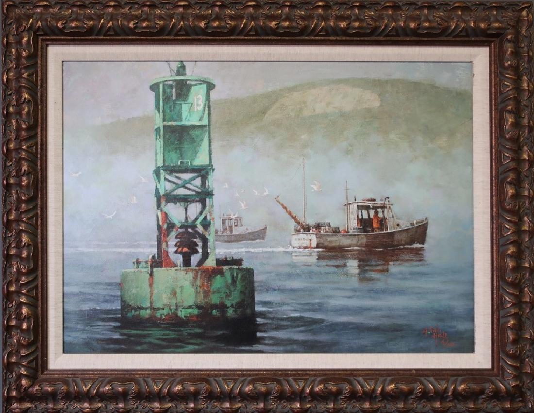 H. Tom Hall Acrylic Painting of a Fishing Boat (1 of 3)