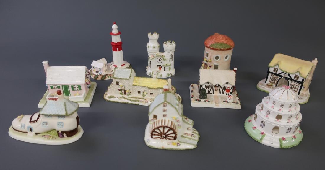 Ten Coalport China Buildings: Ten Coalport Fine Bone China buildings, including "The Coaching Inn", 4"h x 5"w