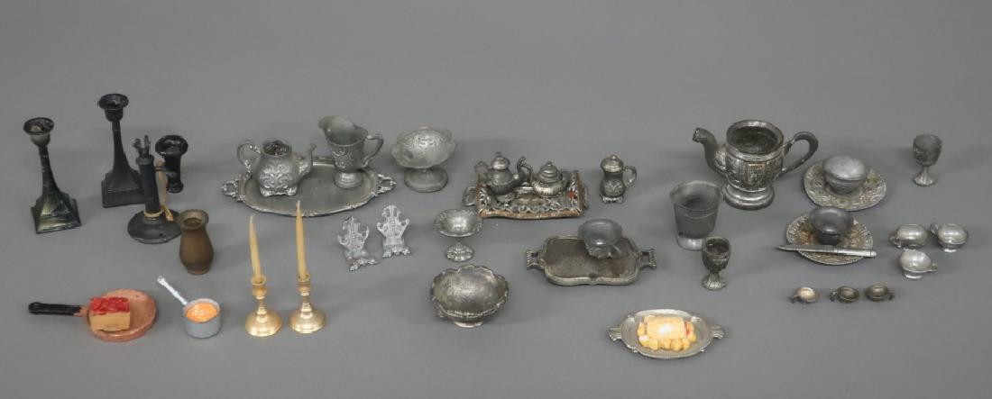 Dollhouse Pewter and Metal Miniature Tableware (1 of 2)