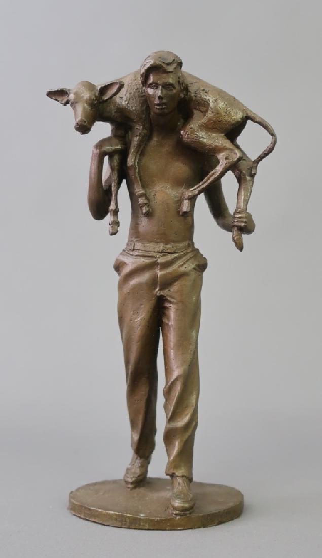 Christopher Parks Bronze of a Young Man and Calf (1 of 3)