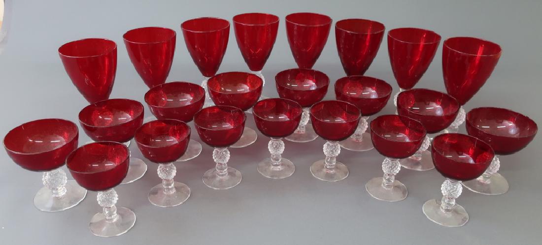 Red Morgantown Glass Golf Ball Stemware (1 of 2)