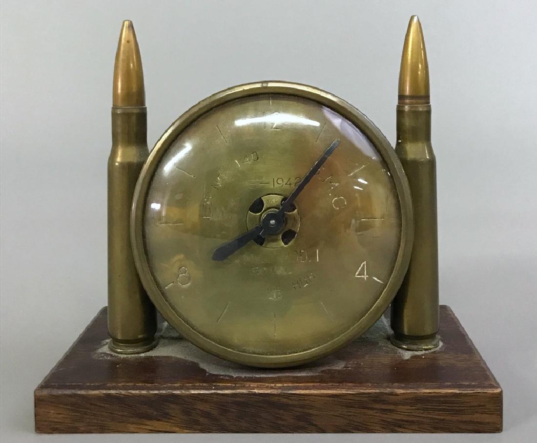 World War  II Trench Art Brass Clock (1 of 2)