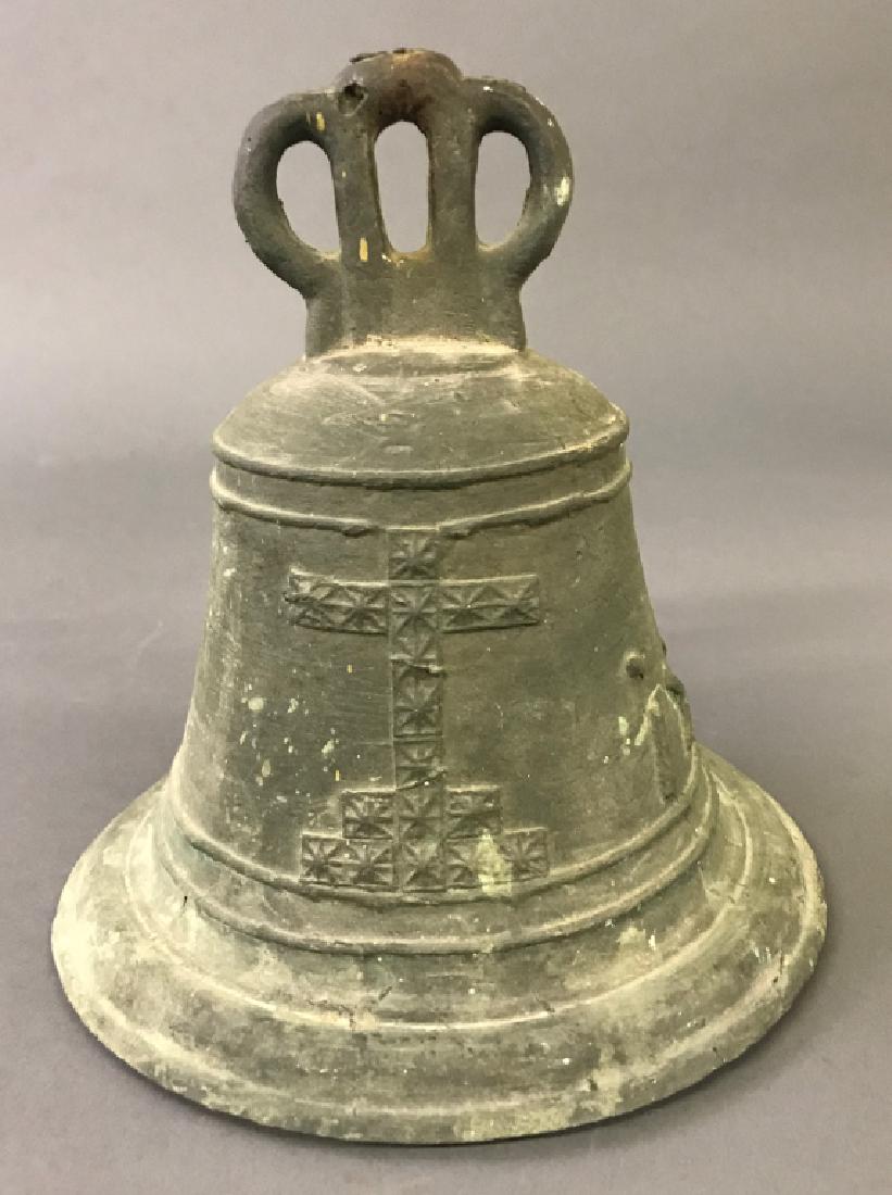 Bronze Bell with Raised Cross (1 of 2)