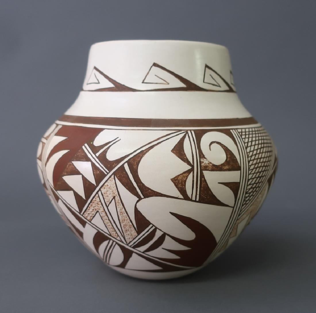Joy Navasie "Frog Woman" Hopi Pottery Jar: Hopi Indian pottery jar by Joy Navasie (1919 - 2012), also known as "Frog Woman", 6 1/2"h