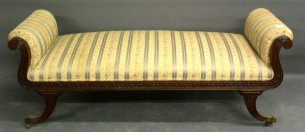 Duncan Phyfe style mahogany sofa. 26"h.x67"w.x25: Duncan Phyfe style mahogany sofa. 26"h.x67"w.x25"d., seat 17"h."