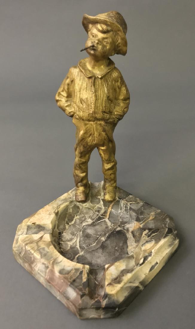 Continental Bronze & Marble Ashtray (1 of 2)