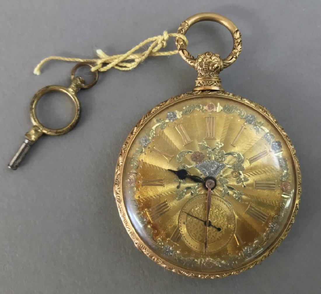 French Aiguilles 18K Key Wind Pocket Watch
