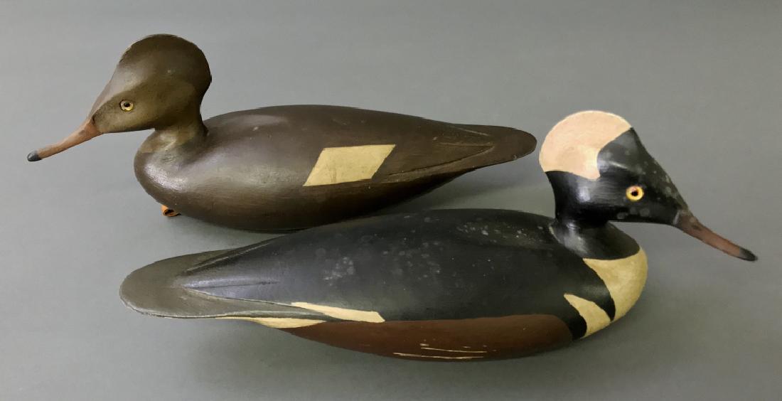 Pair of Carved and Painted Merganser Decoys