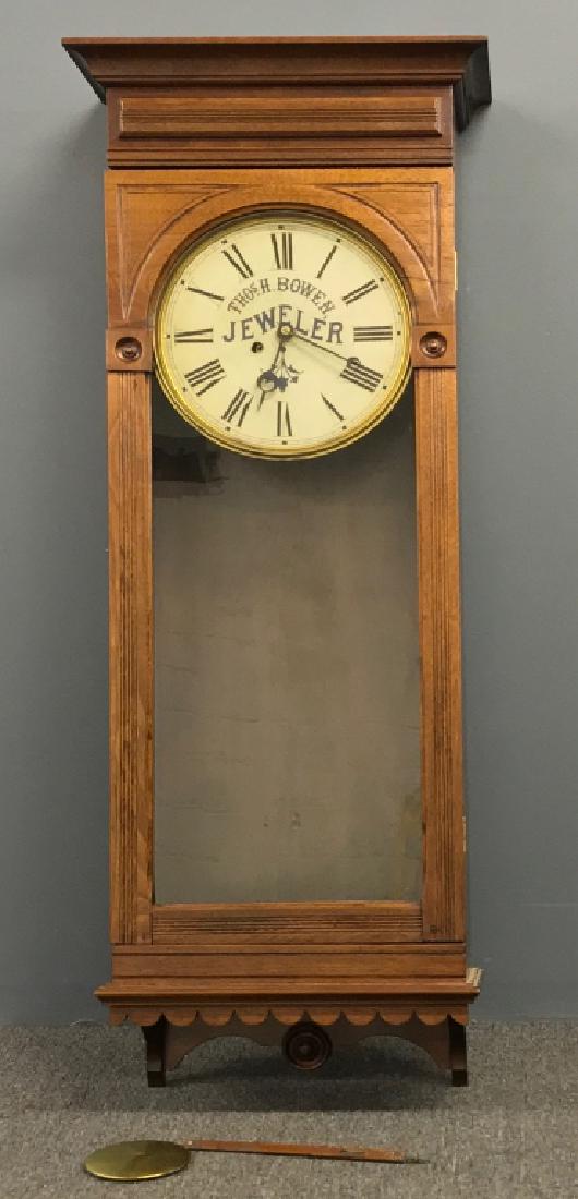 Walnut Hanging Advertising Clock (1 of 2)