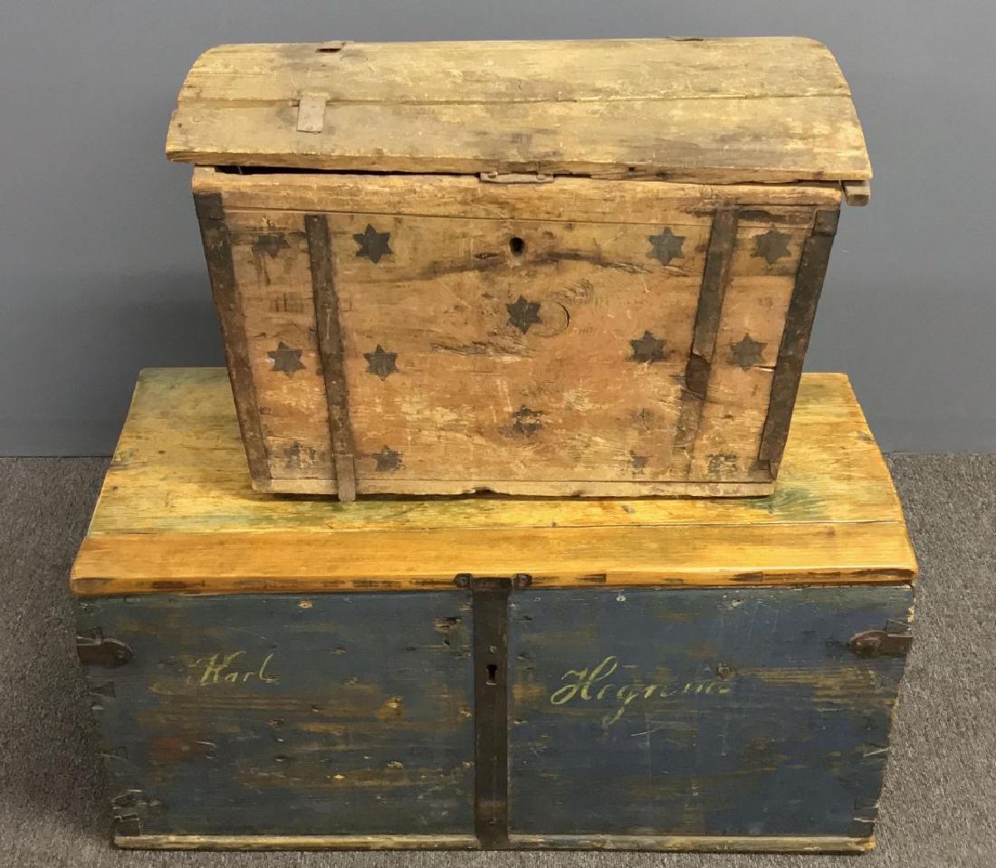 Blue Storage Box and a Dome Lid Chest (1 of 2)