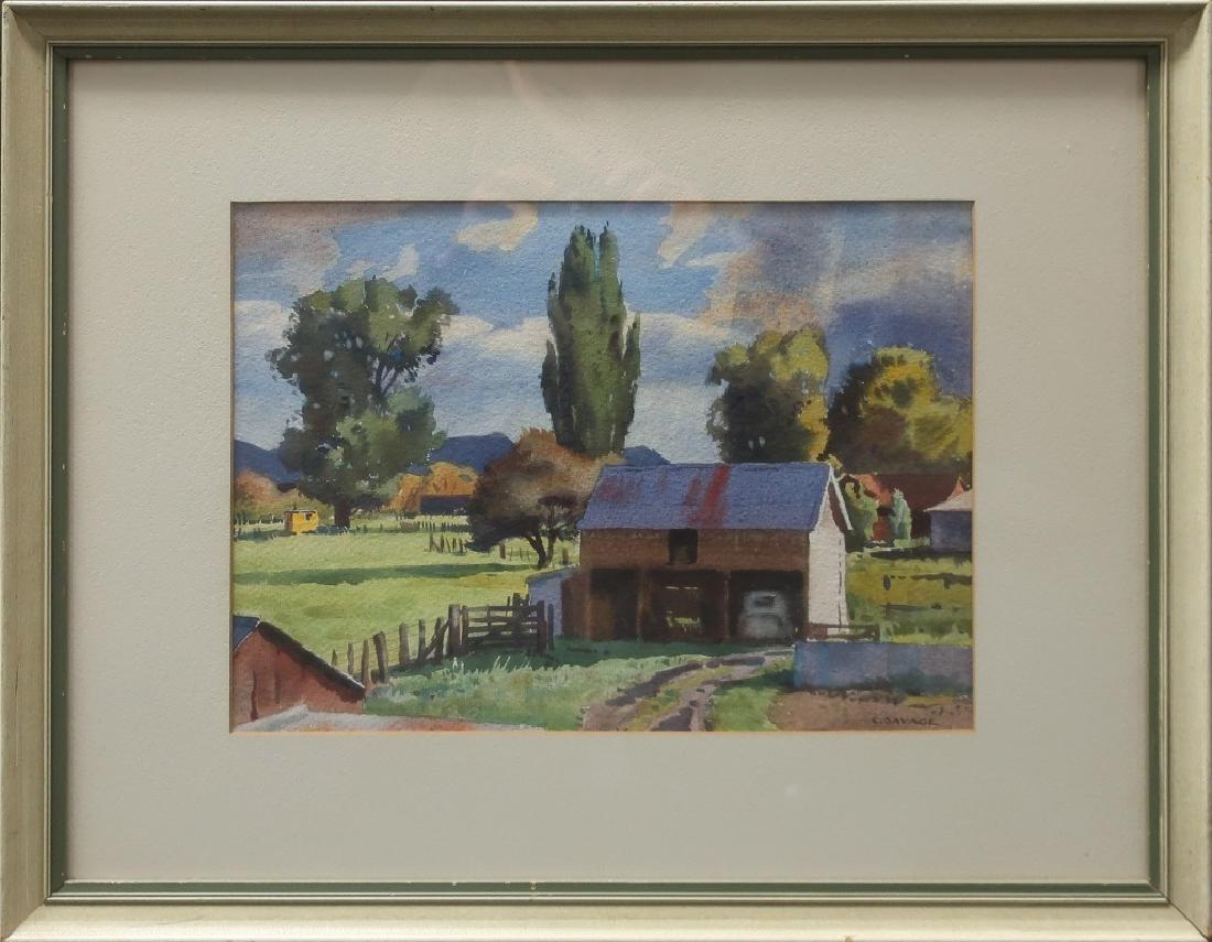 Cedric Savage Watercolor New Zealand Landscape (1 of 4)