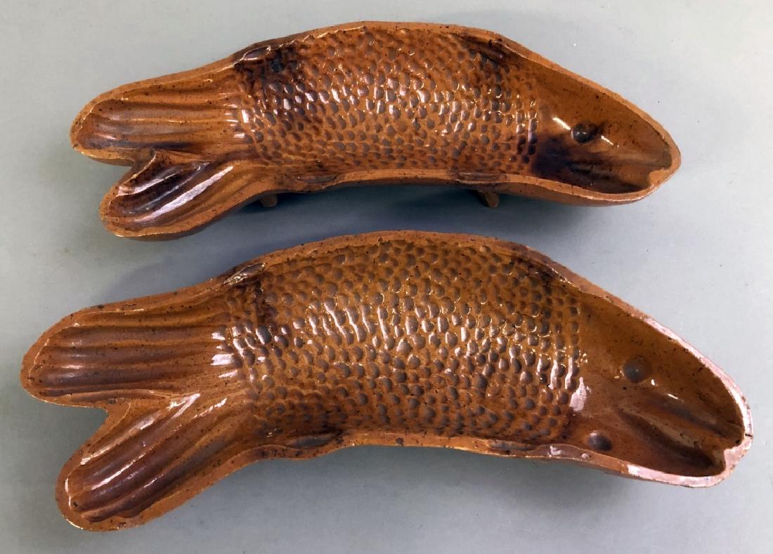 Pair of Redware Fish Molds (1 of 3)