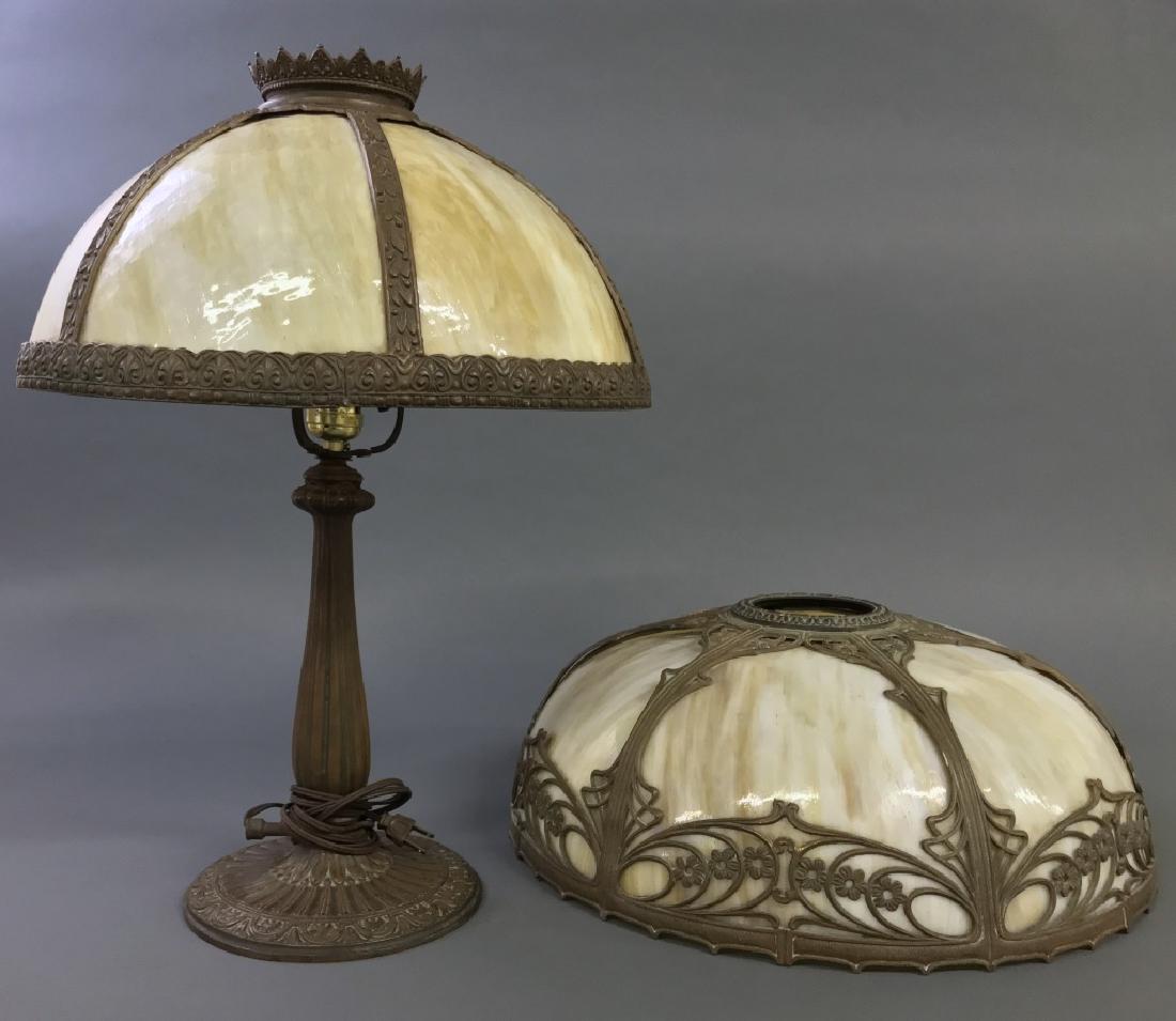 Art Nouveau Slag Glass Table Lamp (1 of 1)