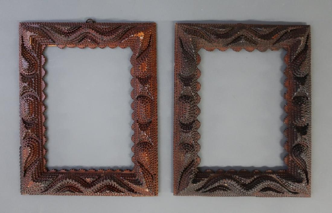Pair of Chip Carved Tramp Art Frames (1 of 1)