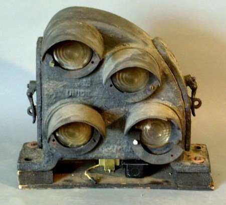Railroad track light, Union. 23"h.x19"w.x12"d.