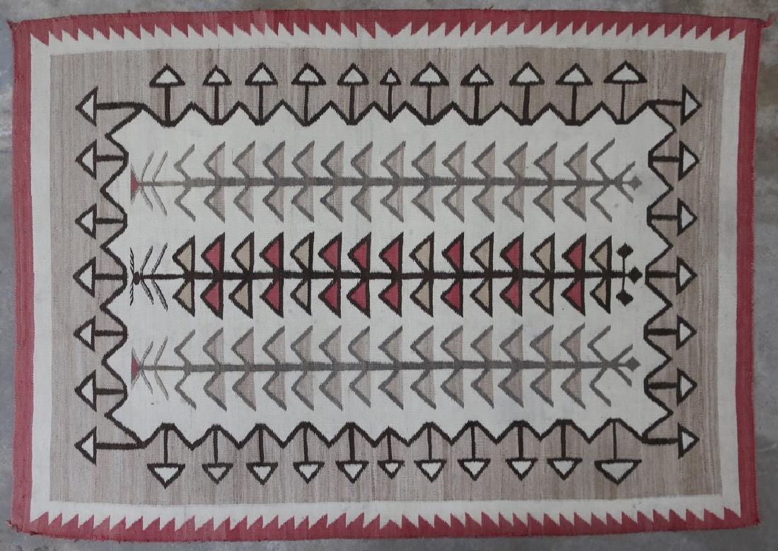 Navajo Rug with Arrow and Corn Pattern: Navajo rug with Arrow and Corn pattern, 5'10"l x 4'2"w