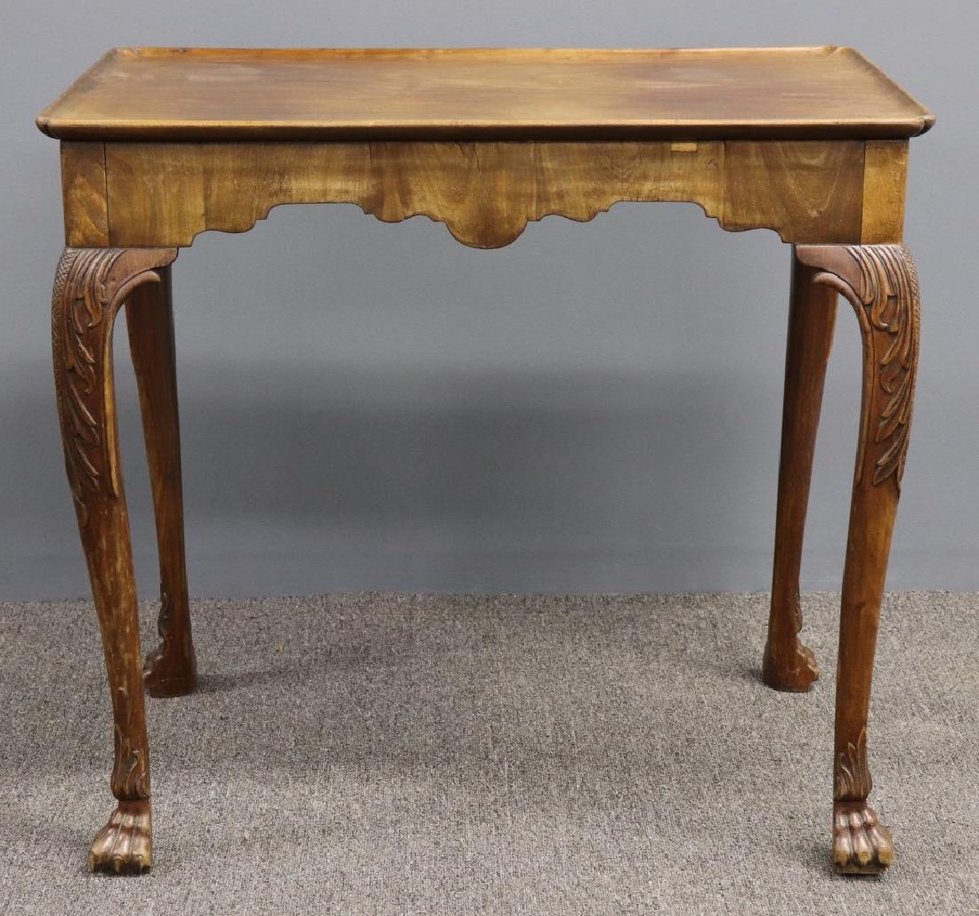 Anglo-Irish Mahogany Tea Table: Anglo-Irish mahogany rectangular tea table, 18th c., 28 1/2"h x 31 1/4"l x 20"w (top)