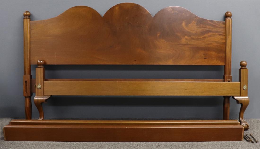 Custom Made Chippendale Mahogany King Size Bed: Custom made Chippendale mahogany king size bed, headboard 45"h, side rails 79 1/2"l, overall 77 1/2"l