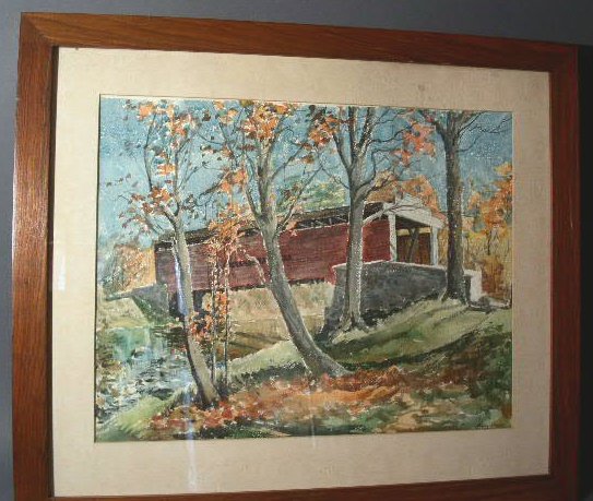 Watercolor painting by Harry Stevens of the cove