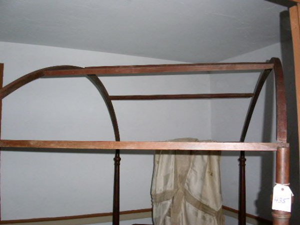 Four poster canopy bed, c.1830, rope with fabric - 3
