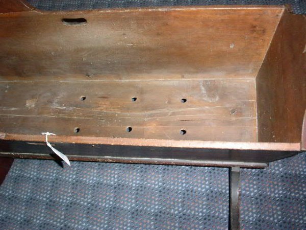 Cherry cradle, c.1840, oxbow top and hand doveta - 3