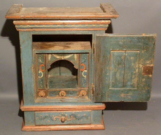 Continental hanging cabinet initialed "NHS" and - 2